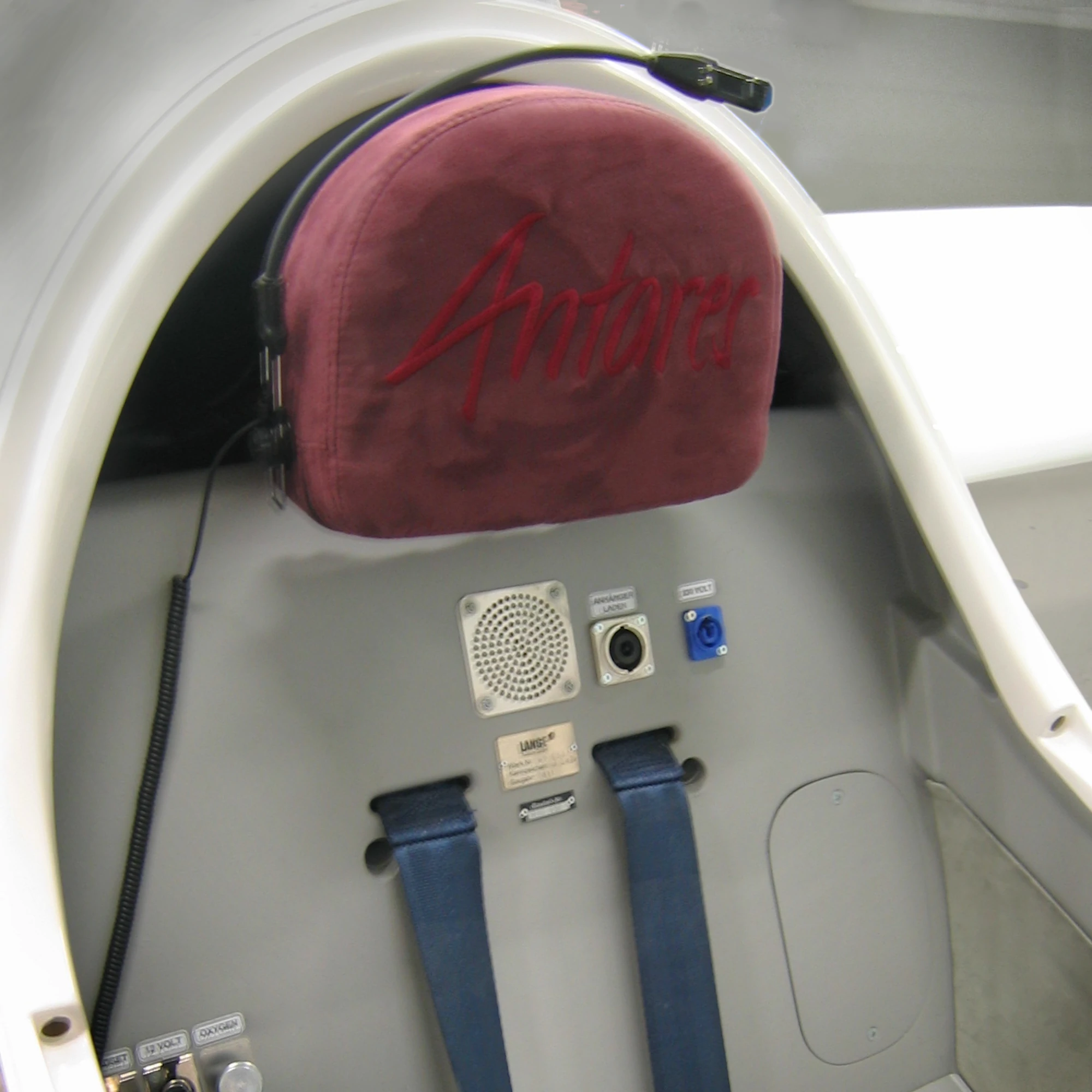 Kopfstütze im Antares Segelflugzeug